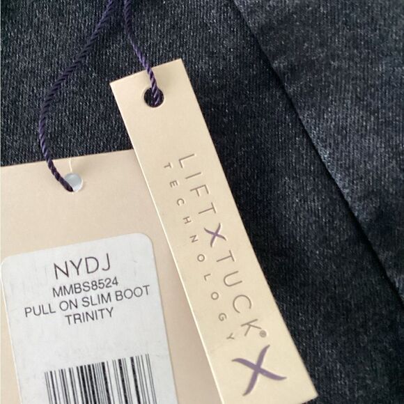NWT NYDJ black jeans 12-16 Pull on Slim Boot Cut - Picture 7 of 13